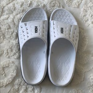 Hoka White Slides Size 9